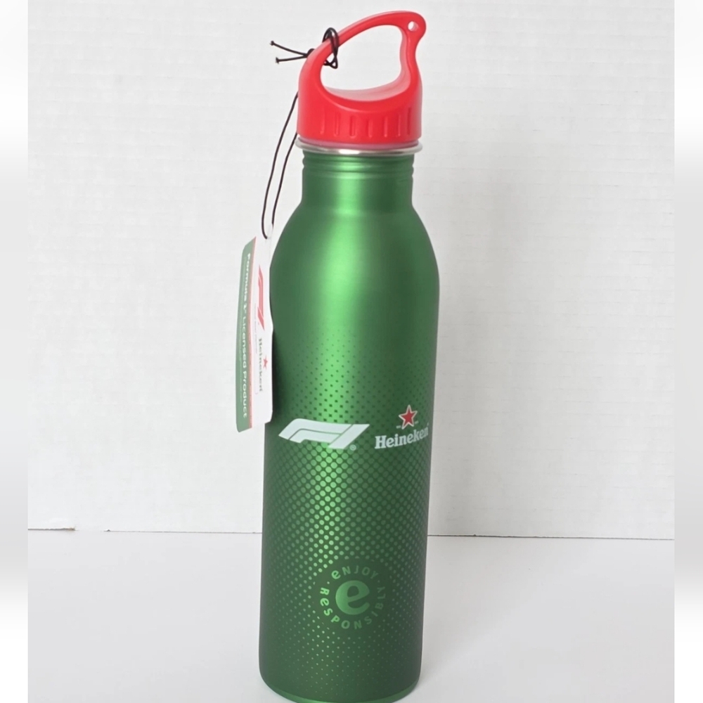 Heineken F1 Racing Sports Water Bottle Green Formula One 1 Promo Merch NEW